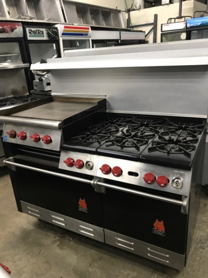 WOLF 6 BURNER / 24" GRIDDLE/ BROILER/ 2 OVENS