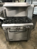 SOUTH BEND 6 BURNER STOVE W/ OVEN BELOW