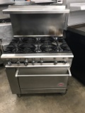 DCS 6 BURNER STOVE W/ OVEN BELOW