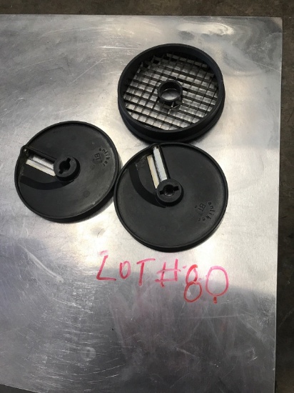 Lot of GLOBE FOOD PROCESSOR DICE ATTACHMENTS