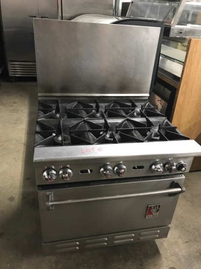 Wolf 6 burner stove with oven below