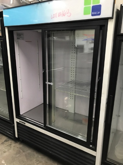 Turbo air 2 glass sliding door beverage refrigerator