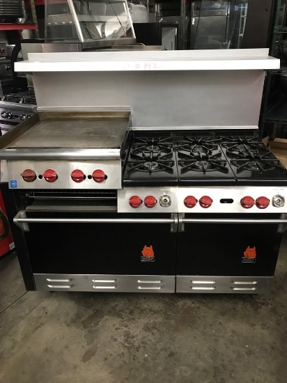 Wolf 6 burner /24" griddle/ broiler and 2 ovens natural gas