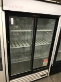 True 2 glass sliding beverage refrigerator