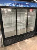 true 3 glass sliding door beverage refrigerator