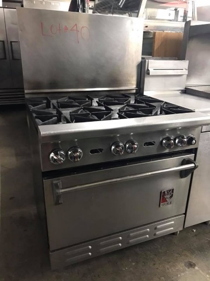 WOLF 6 BURNER RANGE WITH OVEN BELOW