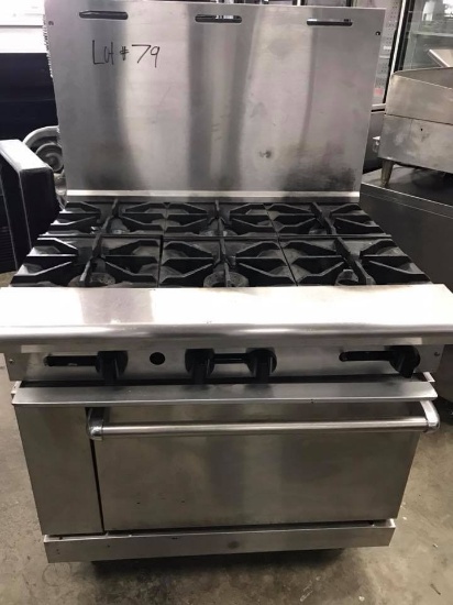 AMERICAN RANGE 6 BURNER RANGE WITH OVEN BELOW