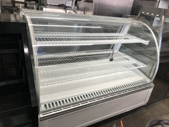 HUSSMAN 72" CURVE GLASS PASTRY DISPLAY CASE