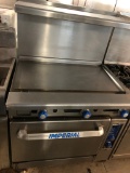 IMPERIAL GRIDDLE RANGE W/OVEN BELOW AND OVERSHELF