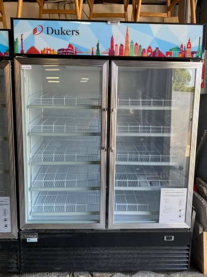 (New) Dukers 2 Glass Door Merchandiser / Refrigerator