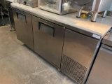 True 67 ¼” 2 Door Worktop Refrigerator w/Marble top Granite