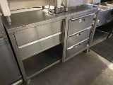 Apw Wyott All S.S Worktop Table w/3 Warming Drawers & 2 Condiment Holders