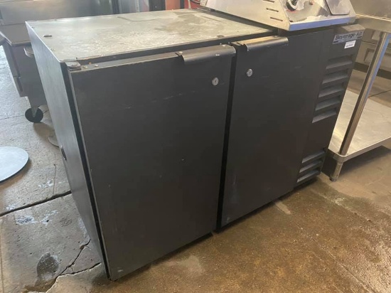 Beverage-Air BB48 48" Black Back Bar Refrigerator with 2 Solid Doors