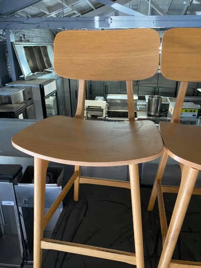 Tan Wood Dining Chairs