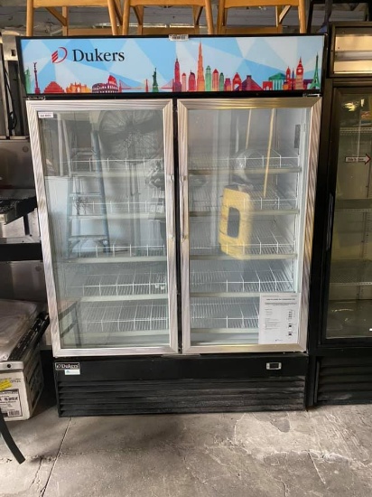Dukers 2 Glass Door Reach In Refrigerator/ Merchandiser (NEW)