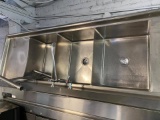 Atlanta Culinary Equipment, Inc. 3 comp. Bakery  Sink 20x24 Basins w/2 Drainboards & Faucet
