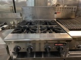 Tri-Star 4 Burner Countertop Gas Range w/Backsplash
