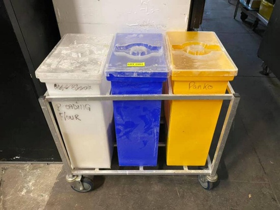 3 Ingredient Bins w/ Transit Cart