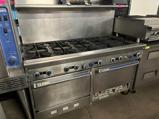 US Range 10 Burner Range w/2 Ovens Below (Gas)