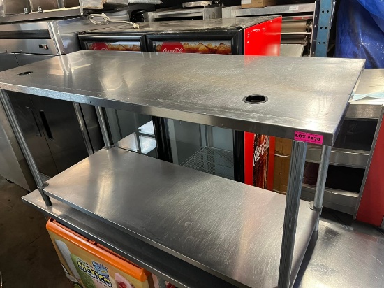 72” (W) x 30” (D) x 37” (H) All S.S Worktable w/Bottom Shelf & Appliance holes