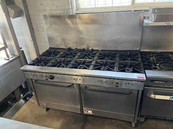 Southbend 10 Burner Gas Range w/2 Ovens below