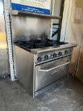 Tri Star 6 Burner Gas Range w/Oven Below