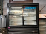 True 2 Sliding Glass Door Merchandiser, Refrigerator- low profile