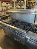 U.S Range 10 Burner Gas Range w/2 Ovens Below & Overshelf