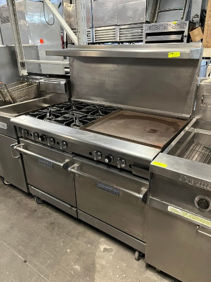 Imperial 4 Burner , 24” Griddle & 2 Ovens Below Gas Combination Range