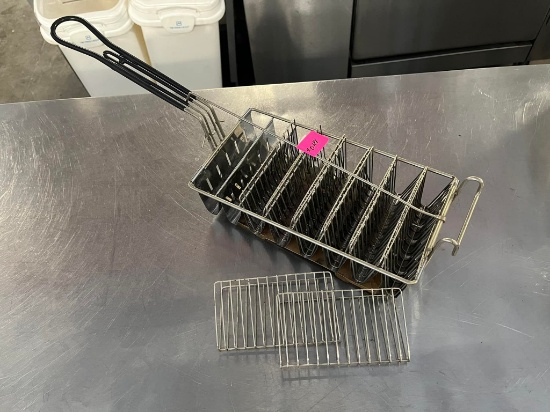 8-Slot Nickel-Plated Steel Taco Fry Basket