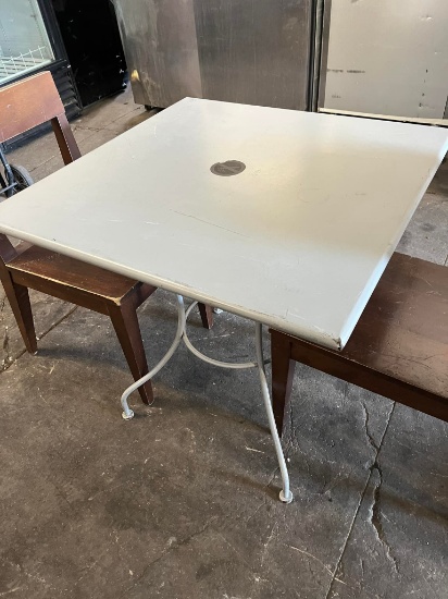 White Square Patio Tables