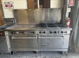 American Range 6 Burner Gas Range , 36” Griddle, & 2 Ovens Below