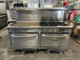 Tri Star 6 Burner Gas Range , 36” Griddle & 2 Ovens Below