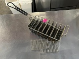 8-Slot Nickel-Plated Steel Taco Fry Basket