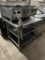 S.S 36” x 35” Worktable w/Can Opener, Backsplash & Bottom Shelving