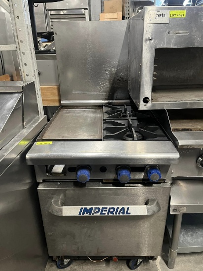 Imperial 12” Gas Griddle, 2 Burner and Oven below