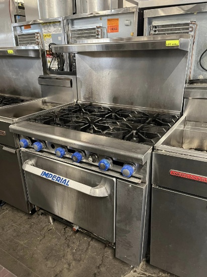 Imperial 6 Burner Gas  & Overshelf Range w/Oven Below