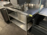 All S.S  58” (W) x 27 1/4” (D) x 38 1/8” (H) Bar Washing Station w/ Bottom shelving