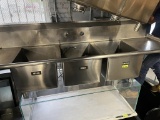 S.S.P 87 1/2” 3 Compartment Sink 16” x 20” Basin w/ Faucet & Sprayer