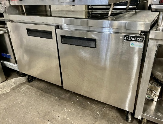 Dukers 60" 2 Door Worktop Refrigerator