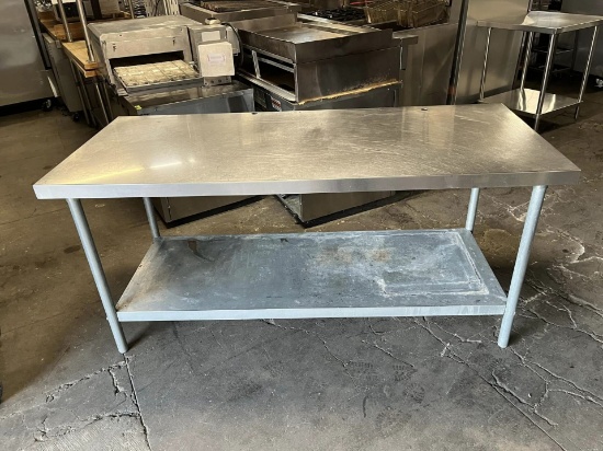 72" X 30" S.S Worktable w/Galvanized Bottom Shelf