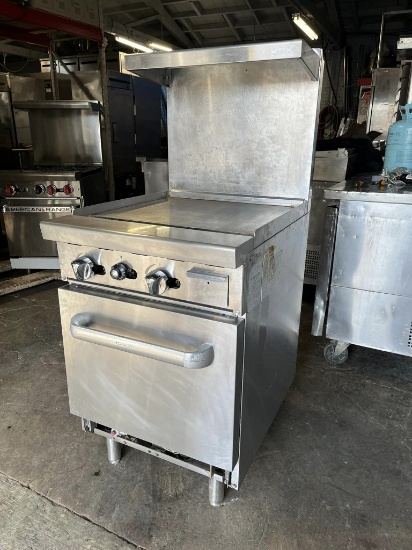 Atosa 24” Gas Griddle w/ Oven Below & Overshelf