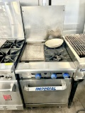 Imperial 24” Combination Range, 12” Griddle w/2 Burners & Oven Below