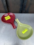 Tuxton Red & Green Porcelain Restaurant Plates