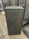Black Wooden Thank You Trash Receptacle