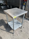 24” x 24” S.S Worktop Table w/ Galvanized Bottom Shelf