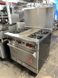 Wolf 4 Burner Gas Range w/12” Griddle & Oven Below