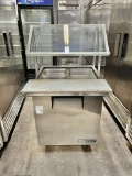 True 27” Open Top Prep Table w/Glass Sneeze Guard