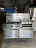 Imperial Combination Gas Range 6 Burners, 24” Griddle, Salamander & 2 Convection Ovens Below