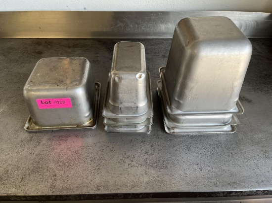 Lot of Misc Size S.S Food Storage Pans